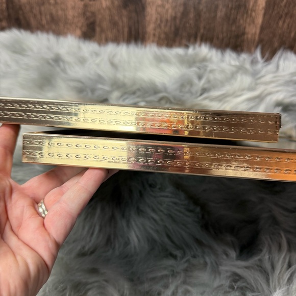 VTG Gold Metal Glass Picture Frames 8x10 Set Of Two 80s 90s - Picture 2 of 4